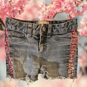 Piper Sequin Denim Frayed Shorts